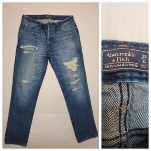 Abercrombie & Fitch Jeans Womens 28 Ames Slim Boyfriend Mid Rise Distressed